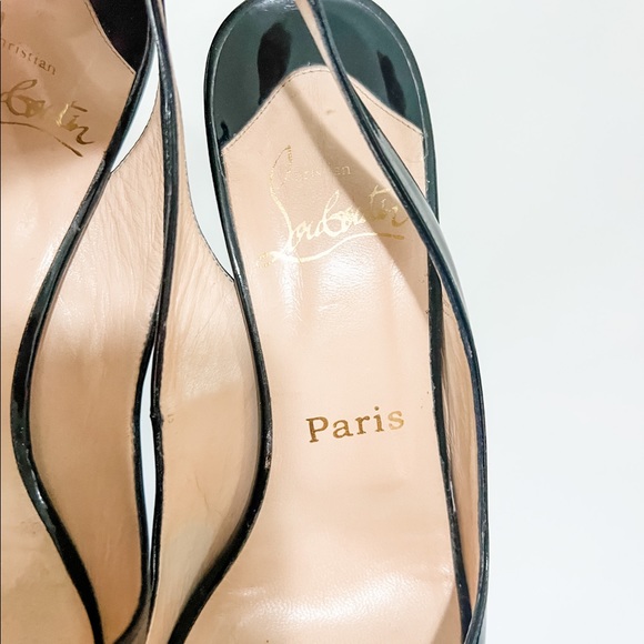 Christian Louboutin Platform Peeptoe Heels Black Patent Leather - Picture 4 of 7